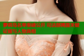 萝莉岛名单重磅公开 司法部揭露关键证据与人物真相